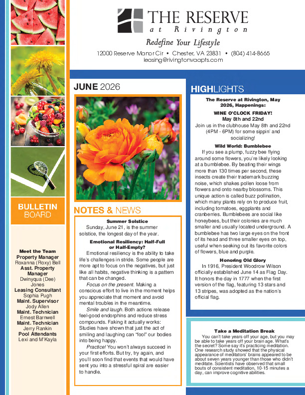Rivington newsletter June 2026